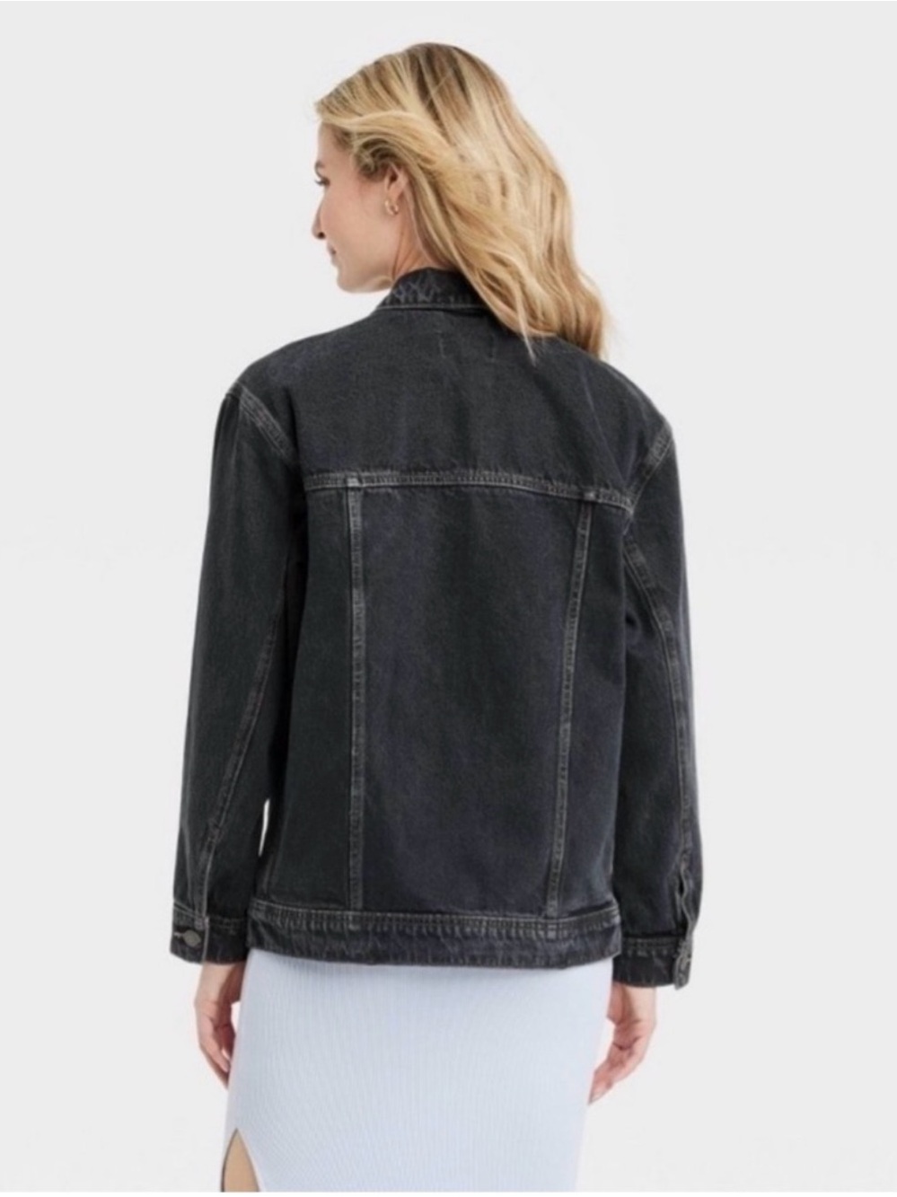Universal Thread S Obersized Black Denim Jean Jacket - Picture 5 of 5